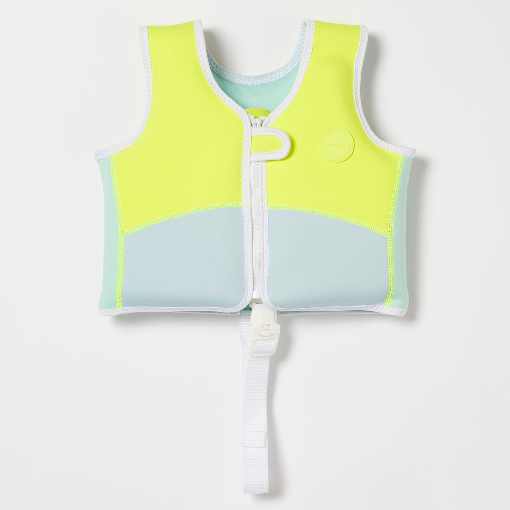 Swim Vest 2-3 | Salty the Shark Aqua Neon Yellow