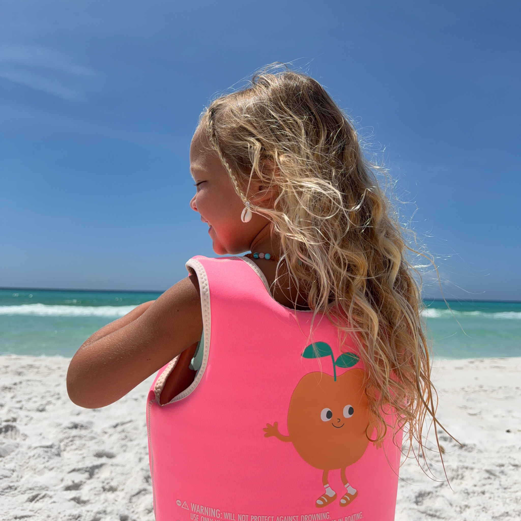 Schwimmweste für Kinder (Größen 3-6) – Farbe: Poppy the Peach Neon Pink