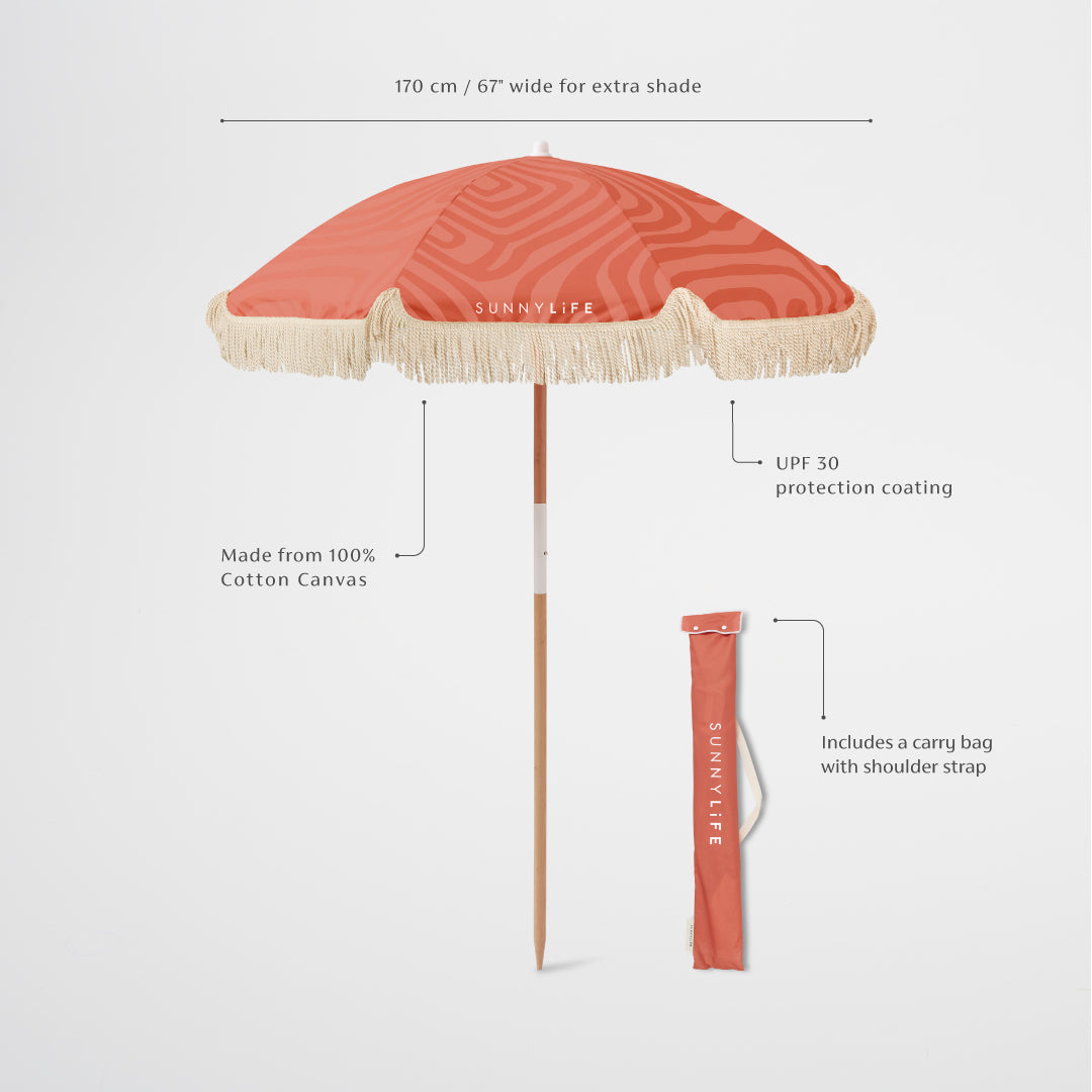 Parasol de plage de luxe | Terre cuite