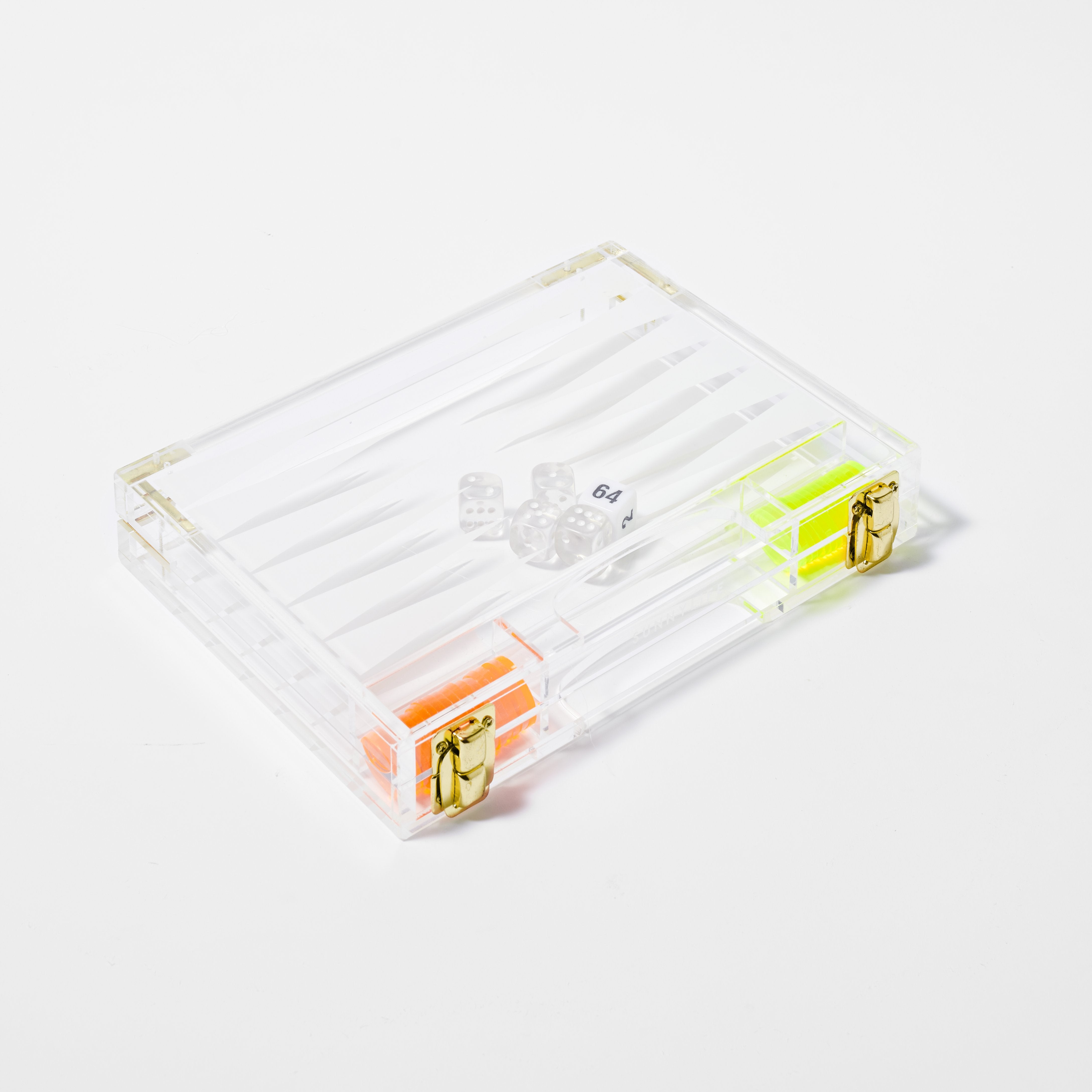 Mini Lucite Backgammon  | Limited Edition Neon