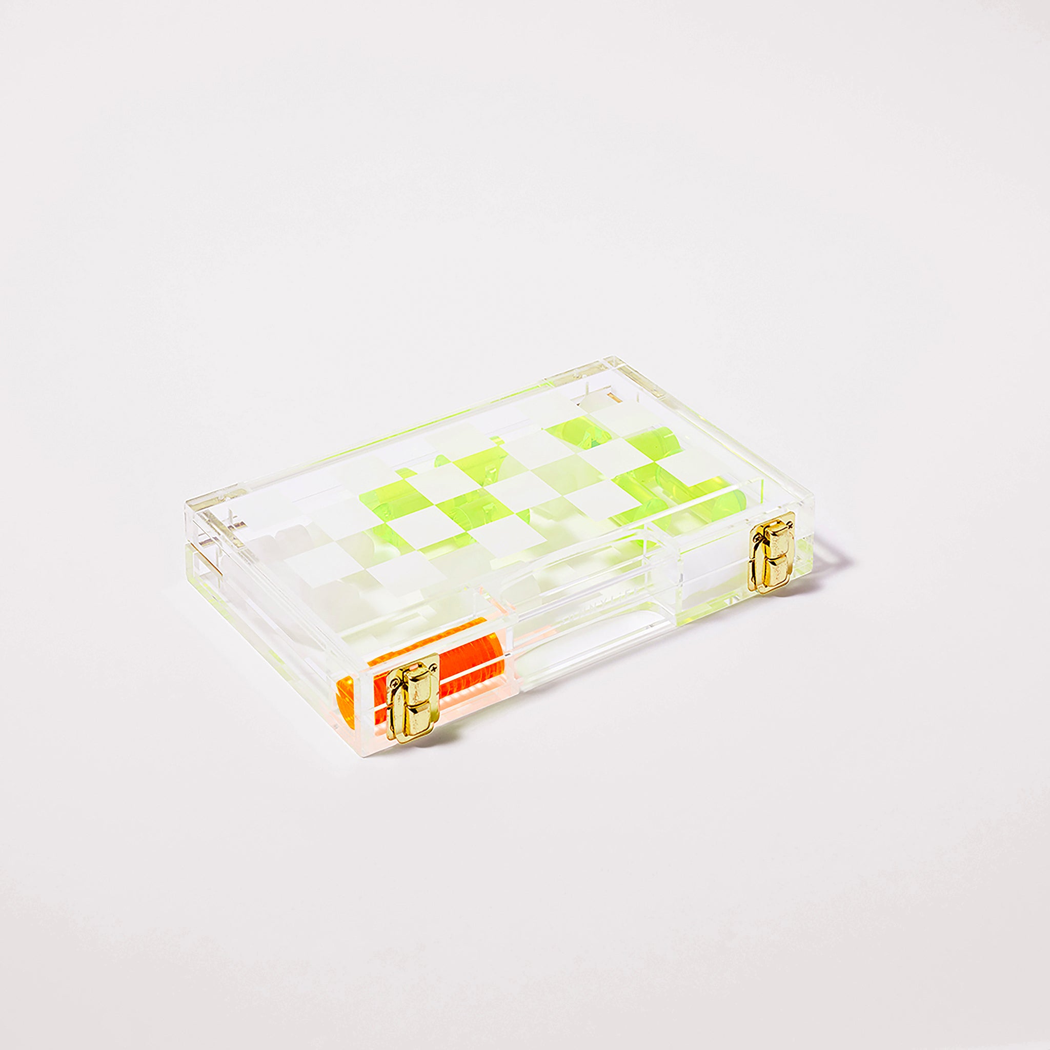 Mini Lucite Schach & Dame | Limitierte Neon-Edition