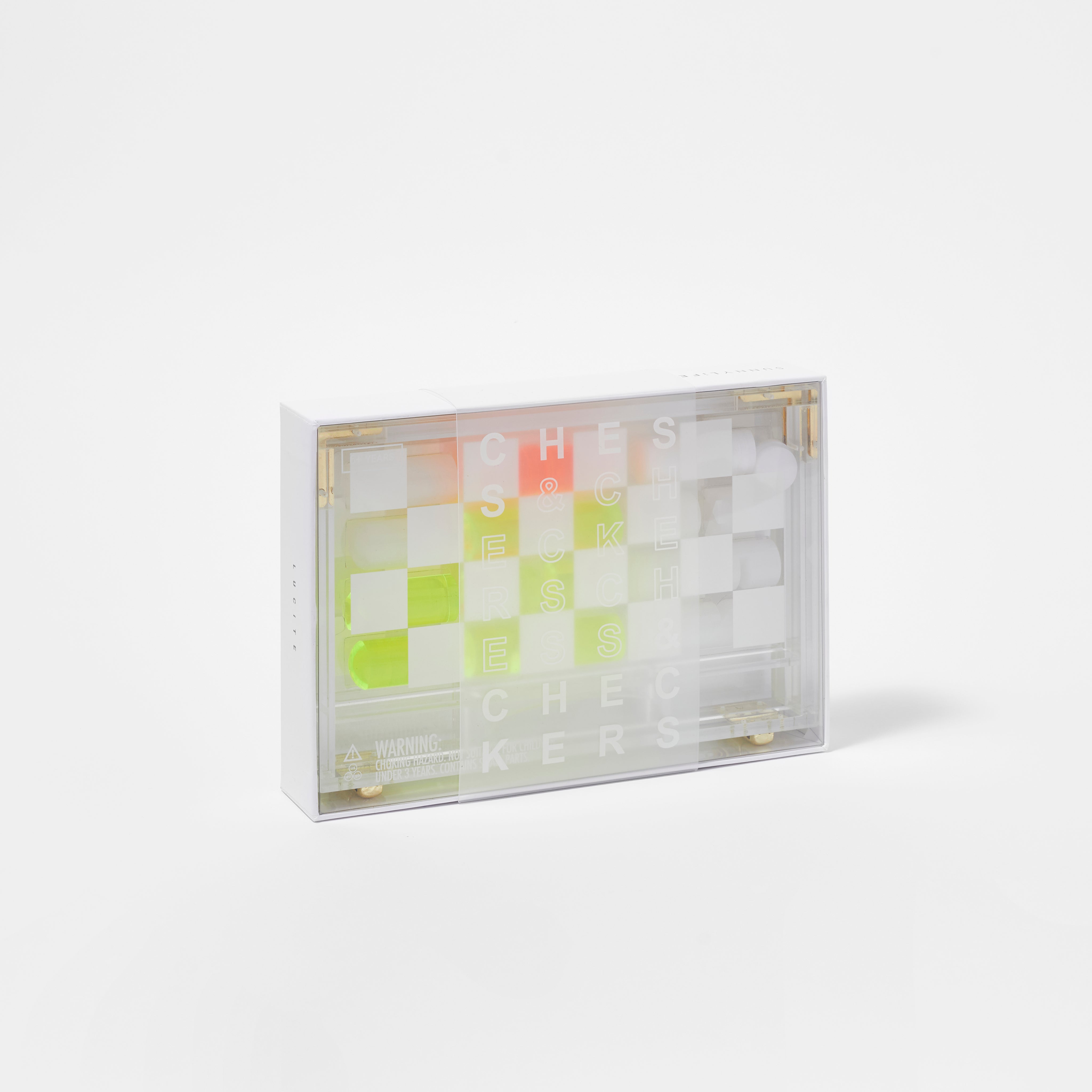 Mini échecs et dames en Lucite | Néon en édition limitée