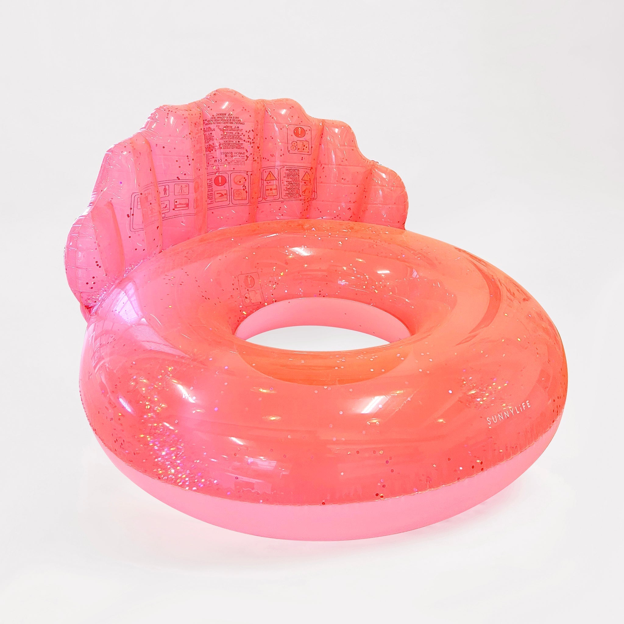SUNNYLiFE | Luxe Pool Ring | Shell Neon Coral