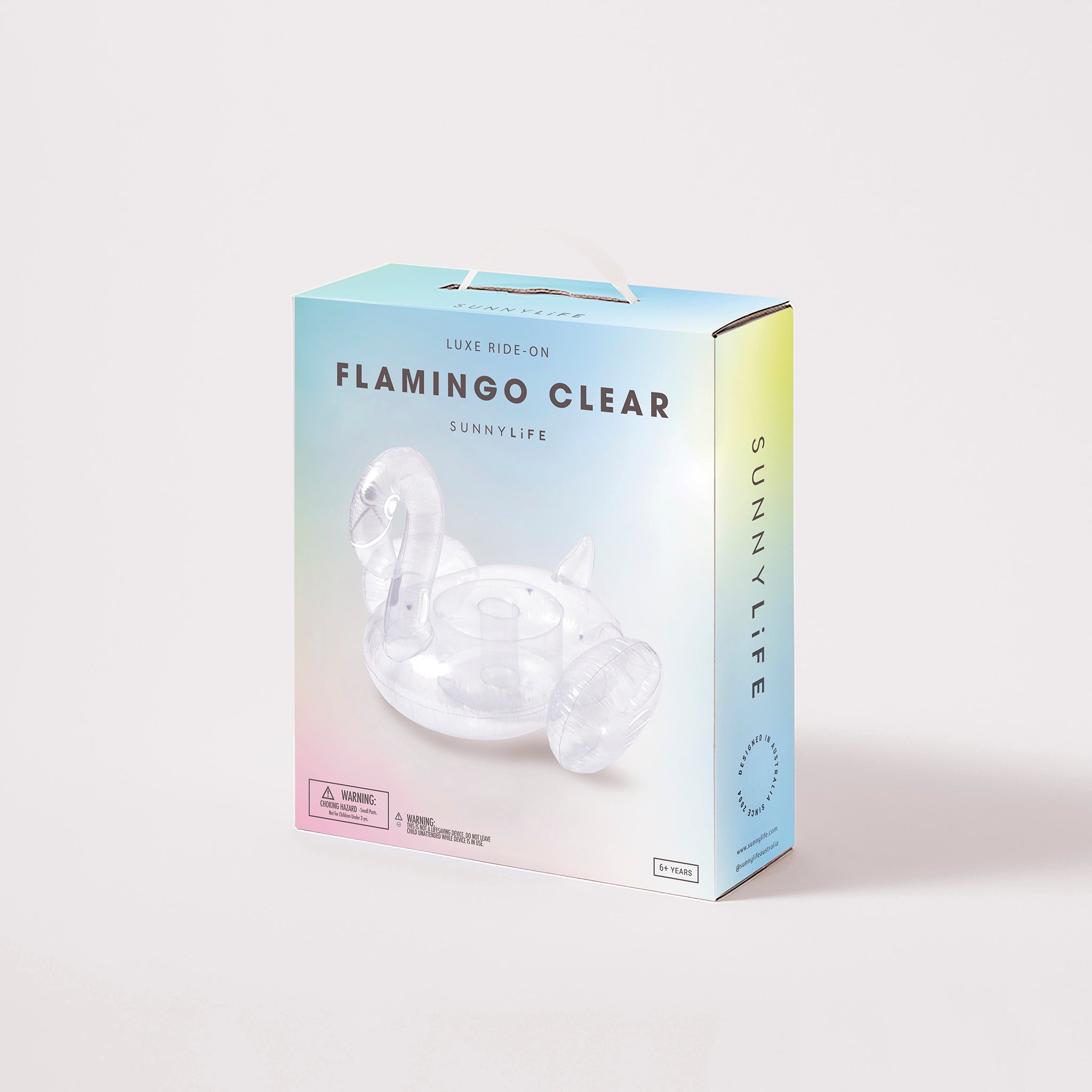 Luxuriöser Aufsitz-Flamingo | Klar