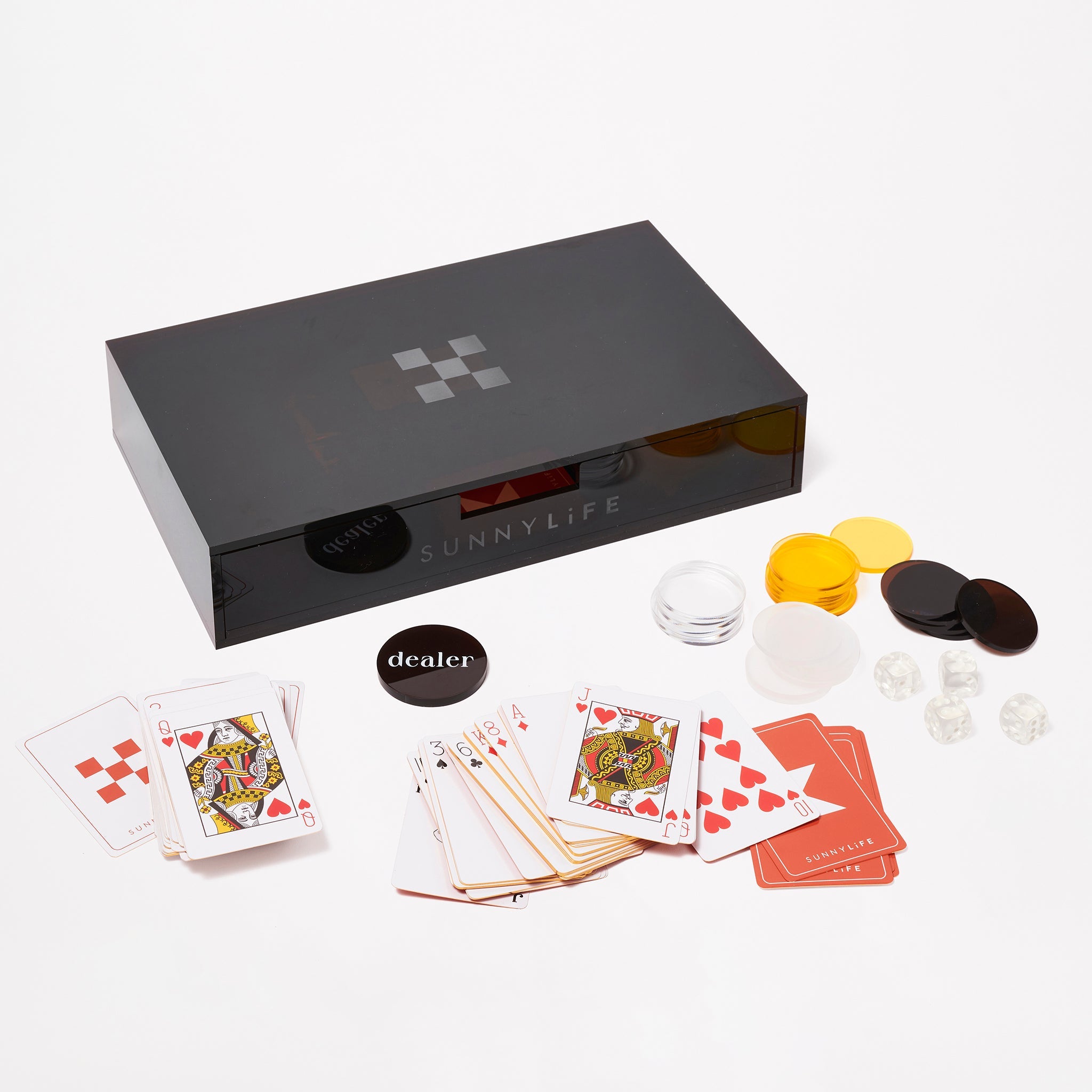 Luxe Lucite Poker | Sepia-Zitrusfrucht