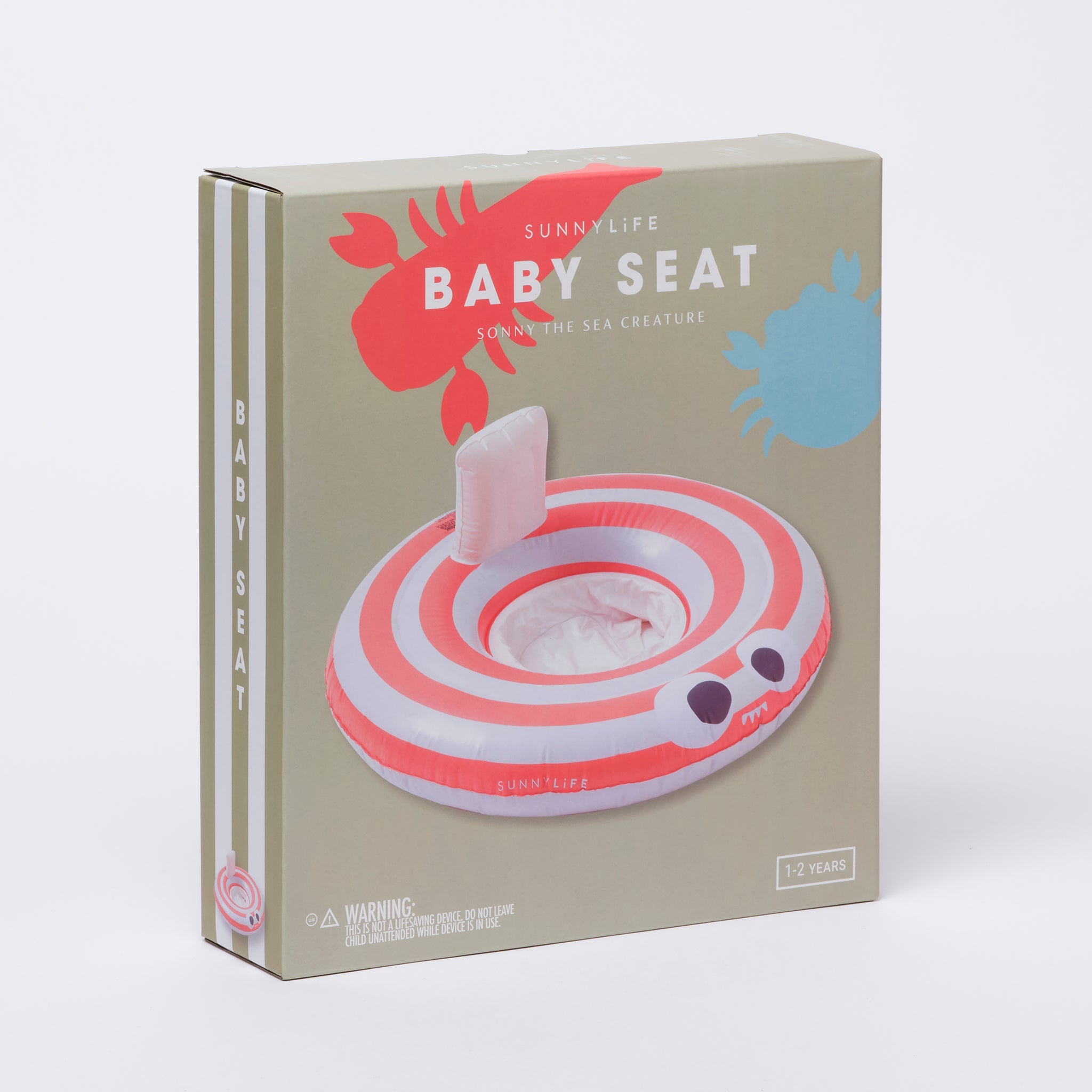 SUNNYLiFE |Baby Seat | Sonny the Sea Creature Neon Orange