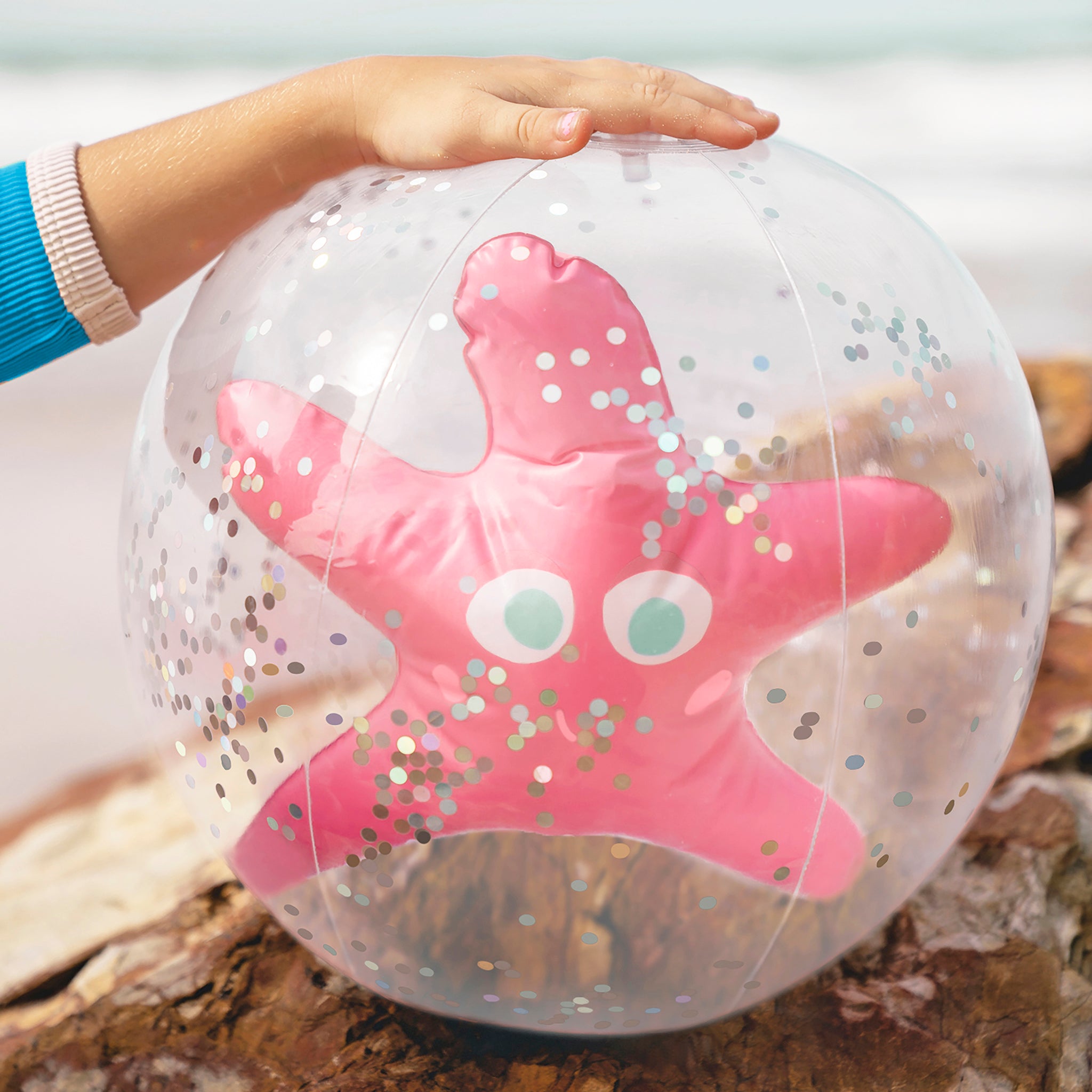 3D Inflatable Beach Ball | Ocean Treasure Rose