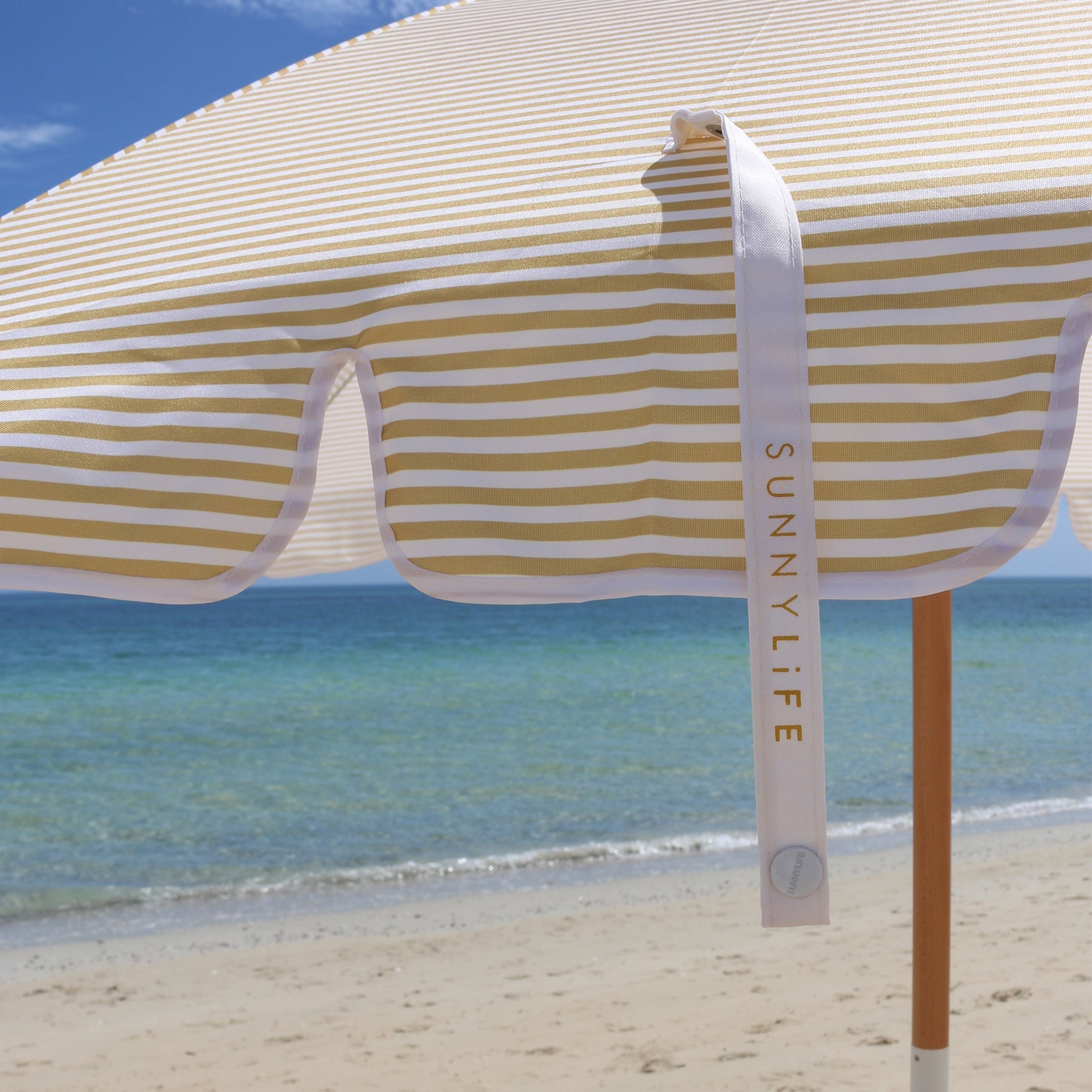 Sonnenschirm | Mango Bay Golden Mustard Stripe