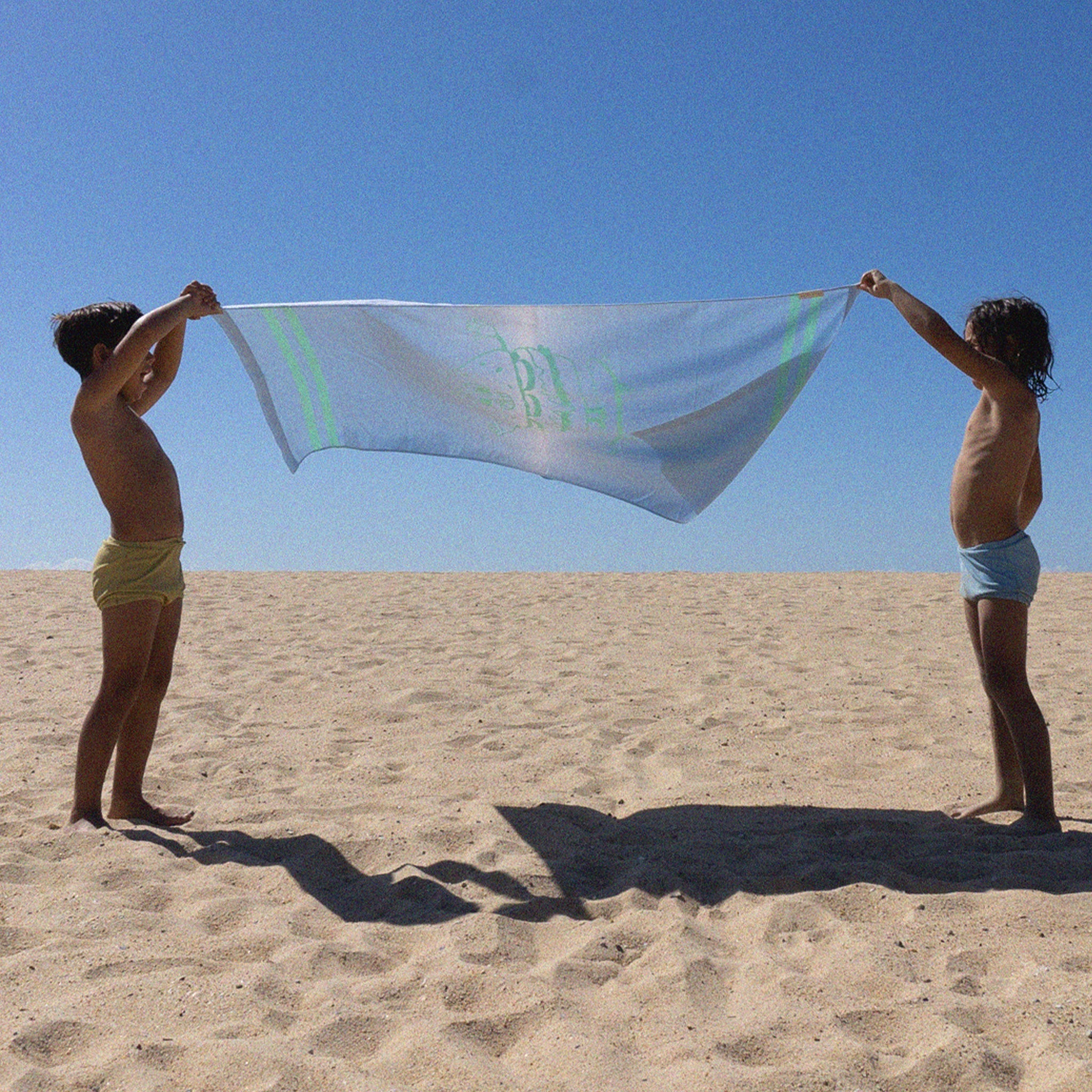 Kids Beach Towel | The Sea Kids Blue-Lime