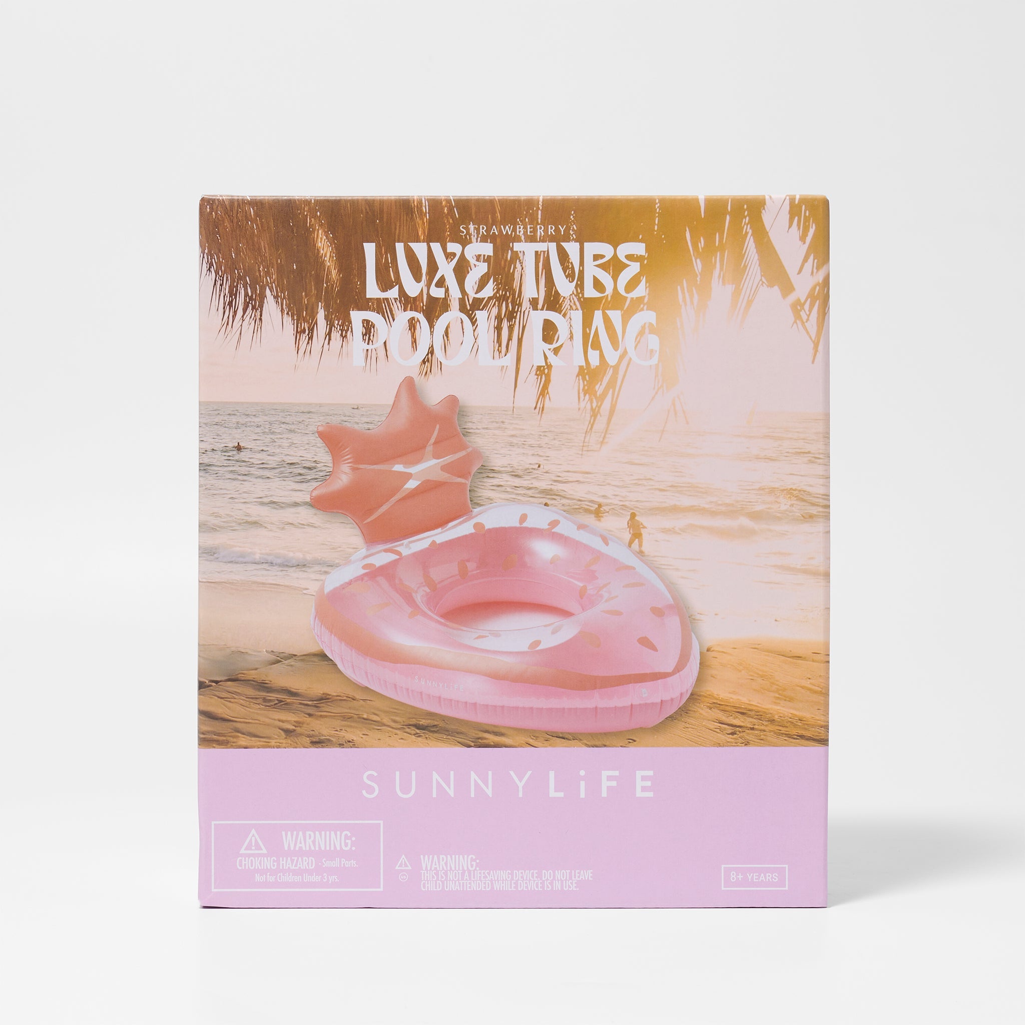 Luxe Tube Pool Ring | Strawberry Pink