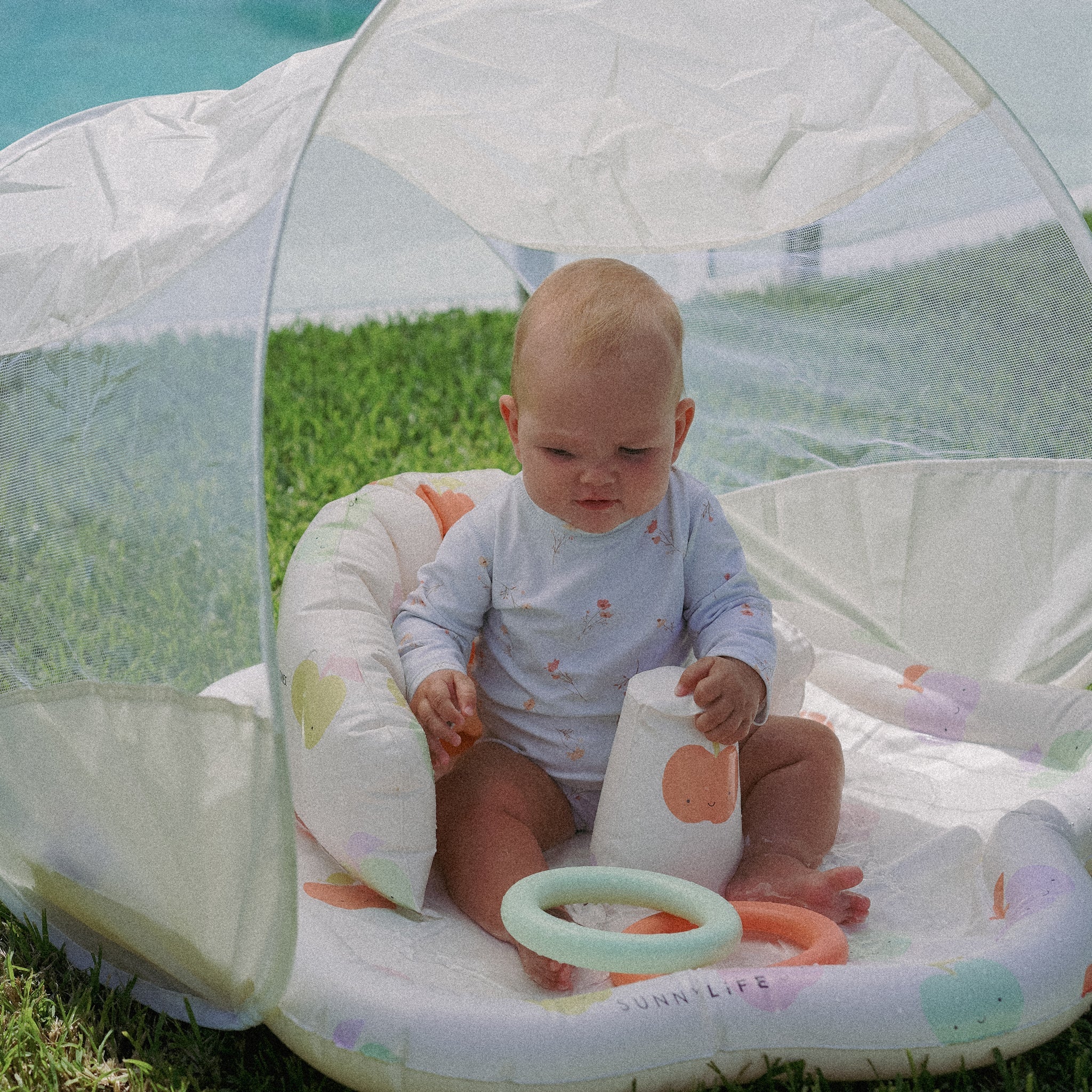 Baby Playmat with Shade | Apple Sorbet Multi