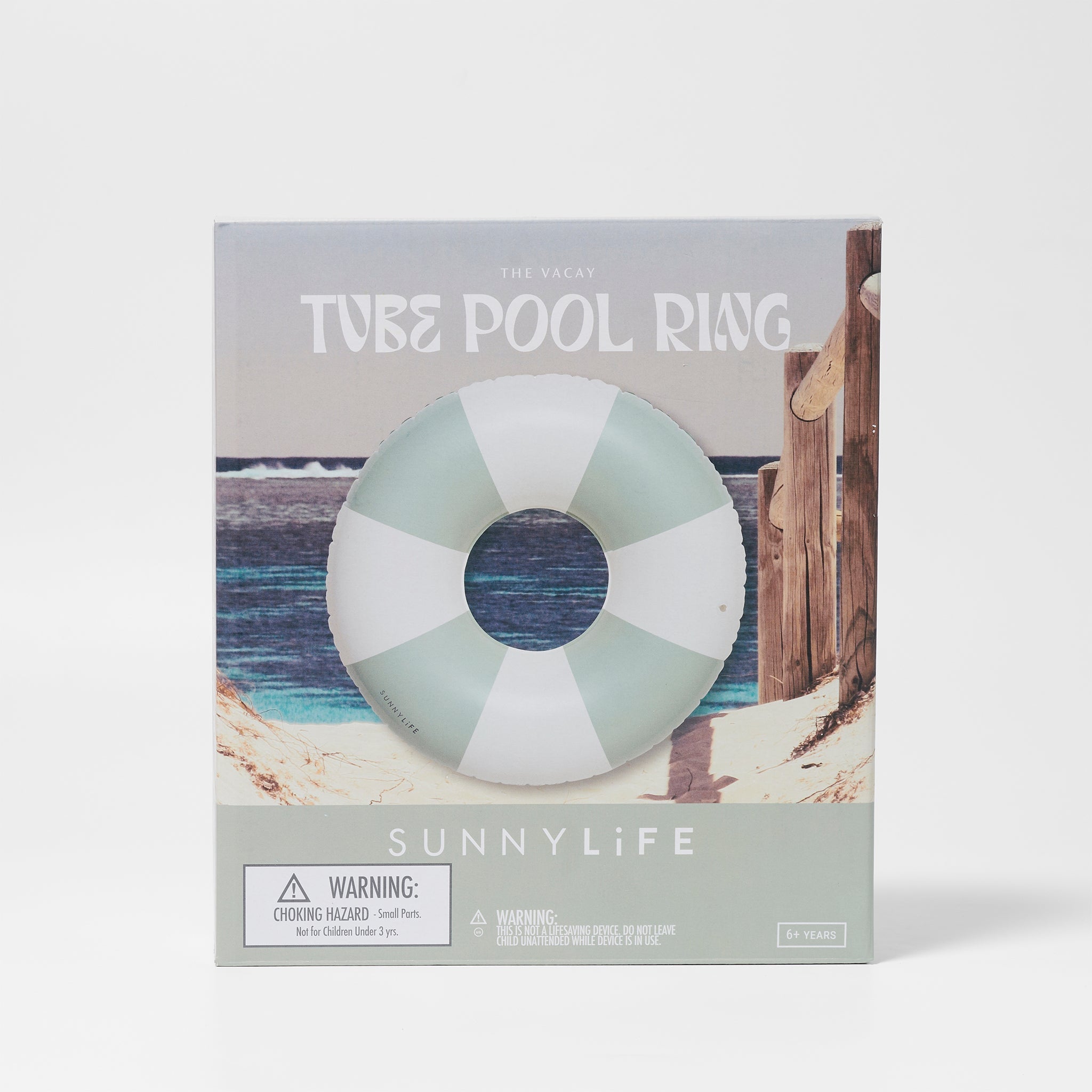 Tube Pool Ring | The Vacay Soft Olive Stripe