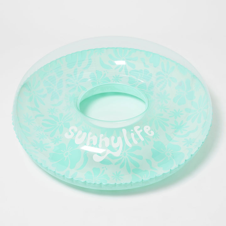 Tube Pool Ring | Floral Seafoam