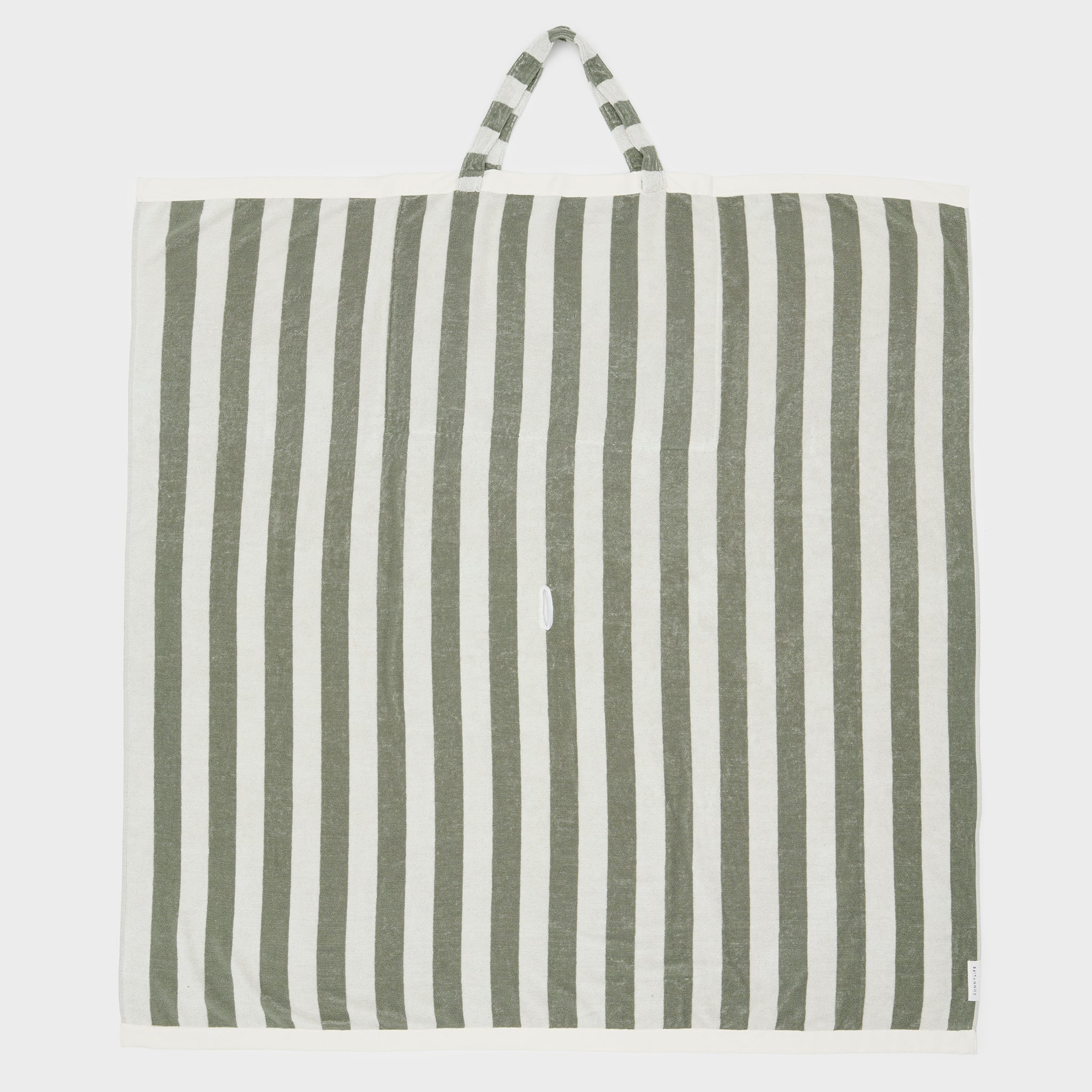 Twin Beach Towel 2-in-1 Tote Bag | The Vacay Olive Stripe