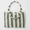 Twin Beach Towel 2-in-1 Tote Bag | The Vacay Olive Stripe