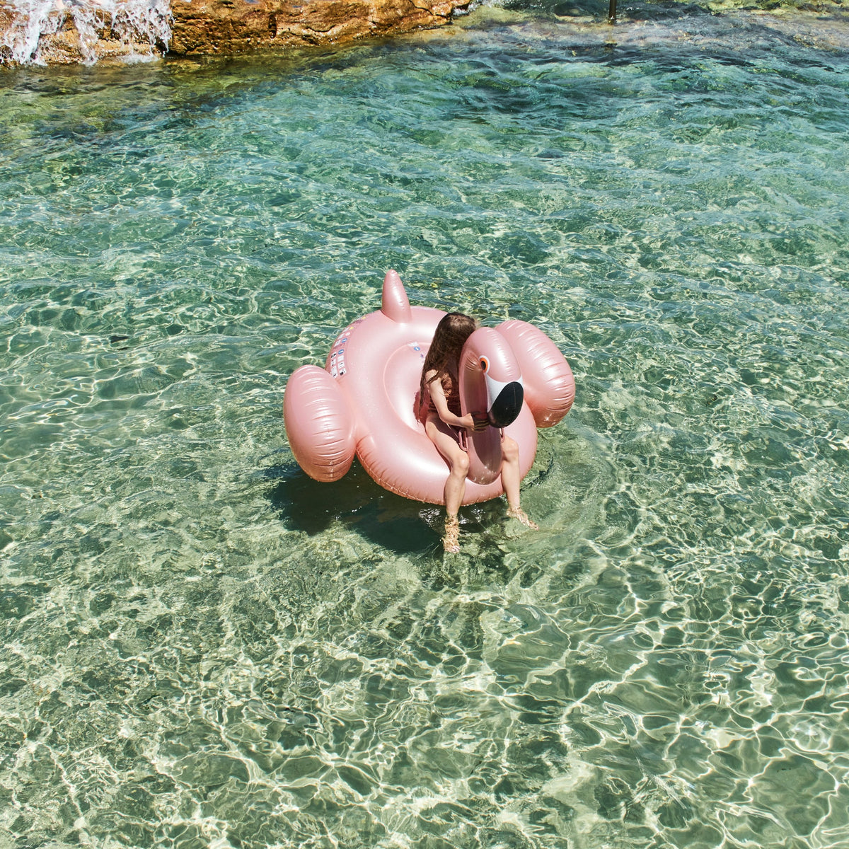 Luxuriöser Aufsitz-Schwimmkörper | Flamingo-Roségold